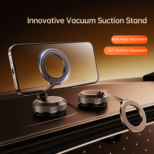 Boneruy K09 Universal Magnetic Car Phone Mount, Heat & Cold Resistant Vacuum Suction Holder for iPhone & Android Phones