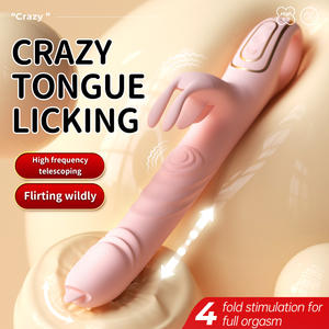 Vibratore per leccare la lingua 3 in 1 con vibratore di coniglio vibratore per leccare il Dildo clitoride che spinge il giocattolo per adulti per le donne - Product Image 2