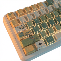 Keycap Golden Osmanthus Oolong à effet d'ombre, translucide, gravé sur le côté, profil Cherry en PBT, pour clavier mécanique artistique
