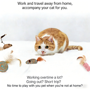 Juego de Juguetes para Gatos de Siete Piezas, Coloridos, de Material Azabu, con Diseño de Rayas, Juguete de Ejercicio, Ratón de Juguete, Antiaburrimiento, Interactivo para Mascotas - Product Image 5