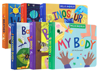 Hello World Édition anglaise, Coffret de 6 livres cartonnés gaufrés, Reliure parfaite, Couverture rigide, Apprentissage précoce, Papier fantaisie, Pour les 3-6 ans