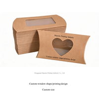 Boîtes à oreillers en papier kraft écologiques Fenêtre en PVC pour petits bijoux Écharpes Bonbons Cadeau Taille/logo personnalisée Pliable