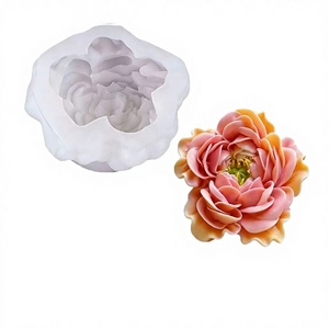 Moule à gâteau en mousse de fleurs artificielles réutilisable, pour bougies parfumées florales DIY, en silicone, compatible lave-vaisselle, fait main, facile à démouler - Product Image 1