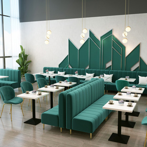 Canapé double personnalisé pour pâtisserie, contre le mur, combinaison table et chaises <span class=keywords><strong>simple</strong></span> et fraîche pour <span class=keywords><strong>restaurant</strong></span> occidental - Product Image 5