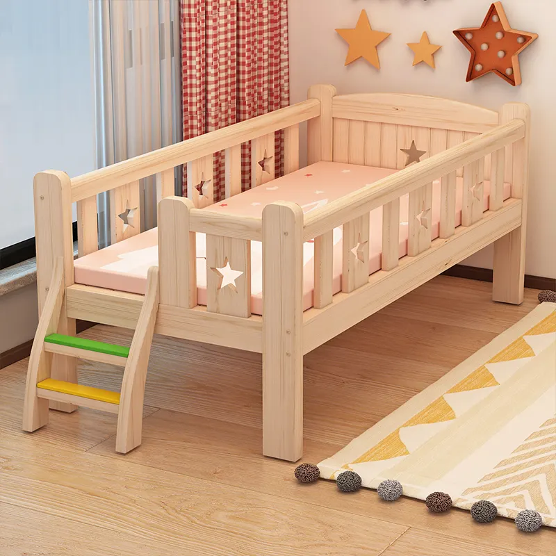 Single bed girl princess widened crib baby stitching big bed