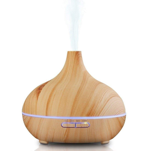 เครื่องเพิ่มความชื้นในอากาศแบบพกพา ขนาด 500 มล. ลายไม้ พร้อมไฟ LED อัจฉริยะ สำหรับใช้ในบ้านและสำนักงาน ใช้กับน้ำมันหอมระเหย - Product Image 1