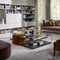 Table basse en verre au design moderne, loft industriel, cadre métallique, table de thé, design industriel,
