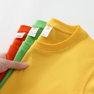 Yüksek kalite 180g 100% pamuk özel Logo kısa kollu tişört moda toptan boy baskı tasarımı çocuk giyim boş - Product Image 4