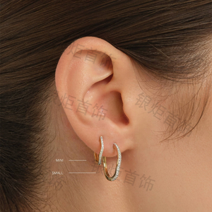 LOZRUNVE Set di Orecchini a Cerchio Geometrici Ondulati in Argento Sterling 925 Placcato Oro <span class=keywords><strong>e</strong></span> Rodio Ultima Collezione - Product Image 4