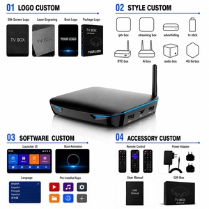 Boîtier TV intelligent Android personnalisable, décodeur vidéo 4K, streaming, décodeur avec télécommande IR complète, livraison directe d'usine - Product Image 3