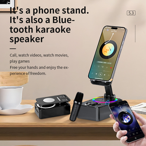 <strong>All</strong>-<strong>in</strong>-<strong>One</strong> Wireless Microphone <strong>Speaker</strong> Charges Mobile Phone <strong>with</strong> Holder Feature - Product Image 3