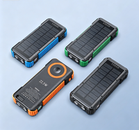 Sac de charge magnétique solaire de grande capacité 10000 mAh avec câble d'extension intégré, lampe de poche et boussole