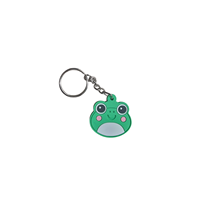 Porte-clés personnalisé en caoutchouc PVC souple, grenouille de dessin animé, mignon, kawaii, forme 3D, imperméable, écologique, cadeau promotionnel pour enfants avec logo personnalisé