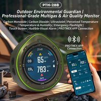 Kablosuz APP 5'i 1 Arada Çok Fonksiyonlu Hava Kalitesi Monitörü Dokunmatik Ekran Gerçek Zamanlı Veri Kaydı Ev Tipi CO/CO2 Karbon Monoksit