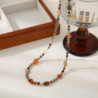 Bijoux fantaisie plaqué or véritable perles tchèques apatite agate filles faites à la main collier de perles tour de cou chandail chaîne