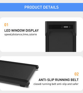 6km/s Hızında Sabit Eğimli Manuel Eğim Ayarlı 100KG Taşıma Kapasiteli 2'si 1 Arada Masa Altı Taşınabilir LED Ekranlı Elektrikli Yürüme Bandı Koşu Bandı - Product Image 4