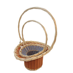 Panier de rangement pour fleurs en PP personnalisé avec poignée, panier cadeau en osier tissé à la main et en PP - Product Image 2