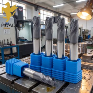 Fraise à queue <span class=keywords><strong>en</strong></span> carbure à 4 cannelures HRC55/60, plate, haute précision, pour usinage CNC de l'acier et du <span class=keywords><strong>cuivre</strong></span>, direct usine - Product Image 1
