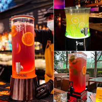 Distributeur de bière moderne en plastique PC 3L certifié LFGB, écologique, avec tube à glace, porte-gobelets et lumière LED, accessoires personnalisables