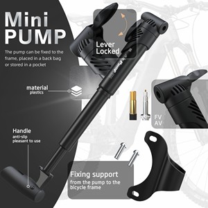 Pompe à vélo miniature haute pression BAIMEI PP 80-130 PSI Gonfleur de pneus portable pour vélos de montagne et de route - Product Image 3