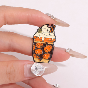 Halloween fantôme crème glacée émail épingles personnalisé citrouille pierre tombale sorcière broches revers badges vêtements Punk bijoux cadeau pour les amis - Product Image 1