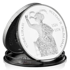 Il sultano dell'impero ottomano <span class=keywords><strong>Selim</strong></span> II 40mm placcato argento Souvenir da collezione moneta commemorativa - Product Image 1