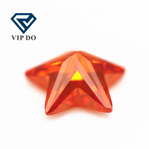 Gemas sueltas de circonia cúbica, 3x3mm, 12x12mm, naranja/naranja, <span class=keywords><strong>rojo</strong></span>, corte de estrella de cinco puntas, diamante sintético, forma de estrella, piedra CZ - Product Image 3