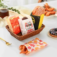 Sacs alimentaires en papier couché écologiques pour sushis, savons faits main, bougies, artisanat, foire artisanale, emballage de marché