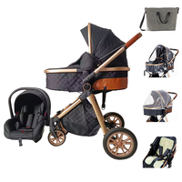 Poussette pour bébé 3 en 1 avec siège auto en aluminium pliable et léger système de voyage pour nouveaux-nés vente en gros