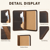 Carnet de notes en cuir vieilli personnalisé en gros avec couverture, journal rechargeable, porte-cartes, 100 feuilles, logo personnalisé, pour entreprises