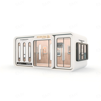 Capsule spatiale conteneurisée pliable avec carrelage de sol de garage et toilettes portables pour logement local