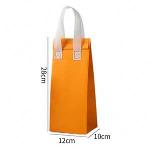 Sac à déjeuner isotherme pliable en tissu non tissé, réfrigérateur, porte-aliments à emporter pour la livraison de boissons et les courses - Product Image 2