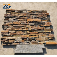 ZGSTONE Placage mural Ardoise Culture Pierre Revêtement Façade Carreaux Quartzite vert Pile Pierre Mur extérieur Fournisseurs Surface divisée
