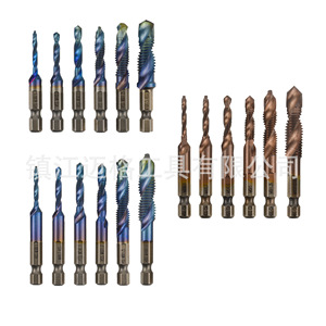 Hexagonal Shank Spiral Composite Tap M3 M4 M5 M6 M8 M10 HSS Cobalt Plated Blue Coating Drilling Tapping Chamfering Integrated - Product Image 4