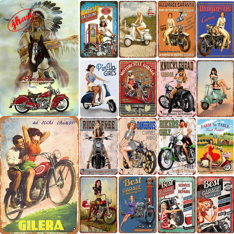 Plaque Métal Vintage Personnalisable Pour Garage - Décoration Murale Rétro 20x28 Cm | Fabriquée à La Main En Normandie