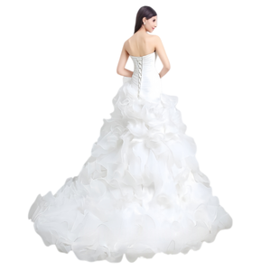 Hiện đại afrocentric Bridal Gown | tuyên bố một vai Nàng Tiên Cá ăn mặc với hạt ngọc trai và tàu dài - Product Image 2