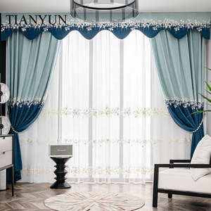 <span class=keywords><strong>Tende</strong></span> Oscuranti <span class=keywords><strong>Blu</strong></span> Chiaro con Ricami di Perle, Bellissime <span class=keywords><strong>Tende</strong></span> per il <span class=keywords><strong>Soggiorno</strong></span> dal Fornitore Cinese 2025 - Product Image 2