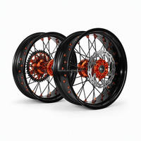 Jantes Supermotard RMZ250 RMZ450 17 pouces, moyeux en aluminium CNC pour RMZ 250 450 toutes années, jantes à rayons de course Motard