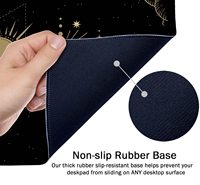 Tapis de bureau Phase de lune, carte lunaire du cycle de la lune céleste en or, tapis de souris de jeu étendu du zodiaque astronomique mystique 35.5x15.7 pouces