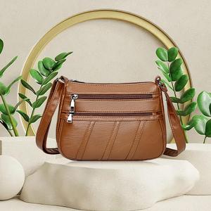 Borsa a tracolla Vintage da donna a tracolla Messenger in pelle sintetica borsa a tracolla a tracolla marrone-per l'autunno inverno nuova con catene - Product Image 5