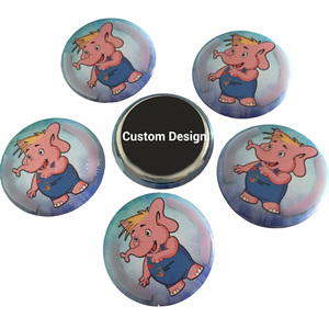 מגנט מקרר מודרני עגול וידידותי לסביבה מפח מצופה עם מדבקה מגנטית, סיכת מתכת ופותחן בקבוקים - Product Image 5