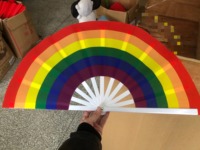 Éventails pliants en plastique FAREA Factory Stock 33CM, style ange et Feng Shui, pour l'été, les mariages et les promotions.