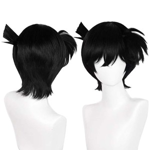 Peluca de Pelo Sintético Resistente al Calor, Negra y Corta, para Cosplay de Detective Anime, Kudou Shinichi, Hagiwara <span class=keywords><strong>Kenji</strong></span>, AOKG-078 - Product Image 1