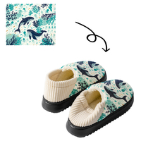 Pantoufles d'hiver personnalisées en coton pour couple, semelle extérieure en EVA, doublure en peluche, légères, tendance, pour la maison, assorties pour les fêtes