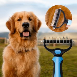 OEM Dog <b>Bath</b> <b>Brush</b> Stainless Steel Double Sided Deshedding Dematting Comb Eco-Friendly Pet Fur Knot Cutter Grooming Tools Sizes - Product Image 5