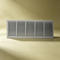 Grille de ventilation fixe à simple lamelle en acier laminé à froid 30*8 de haute qualité, revêtement poudré blanc, pour retour d'air centralisé au plafond