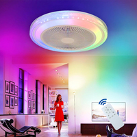 Ventilateur de plafond moderne et intelligent pour chambre à coucher, lampe LED, ventilateur de plafond avec lumière et télécommande