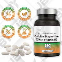Complément alimentaire JBY OEM Calcium Magnésium Zinc Vitamine D3 pour adultes, comprimés de calcium, magnésium et zinc