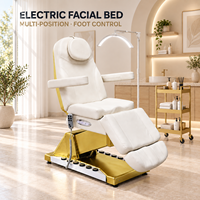 Table de massage électrique professionnelle à 3 moteurs en cuir PU, réglable en hauteur, pour salon de beauté et spa