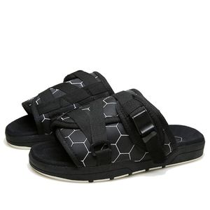 Custom Rubber Adjustable Thick-Soled Slide Sandals with Hook-and-Loop Straps Men's Casual <b>Summer</b> Beach <b>Slippers</b> - Product Image 3